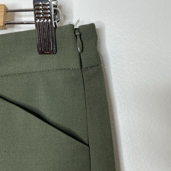 Theory Wool Pencil Skirt Army Green Womens 8 Career Quiet Luxury Work Office - Picture 4 of 8